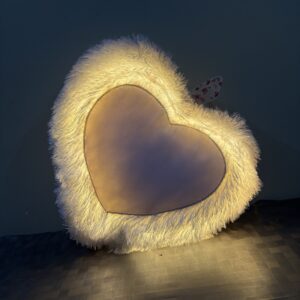 Personalized Rose Petal-Shaped Pillow Cover, 38 x 38 cm, Ideal for Gifts | Anniversary (White, Heart)